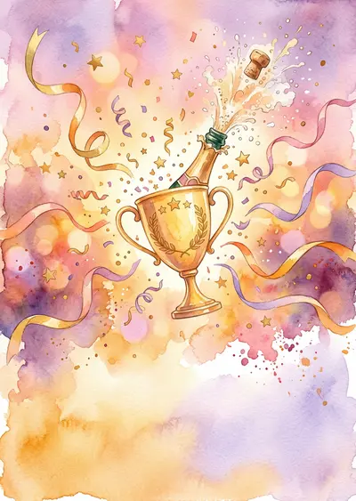 Congratulations Celebration Watercolor Sunset preview