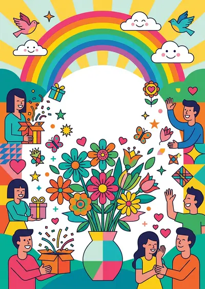 Just Because Kindness Flat Design preview