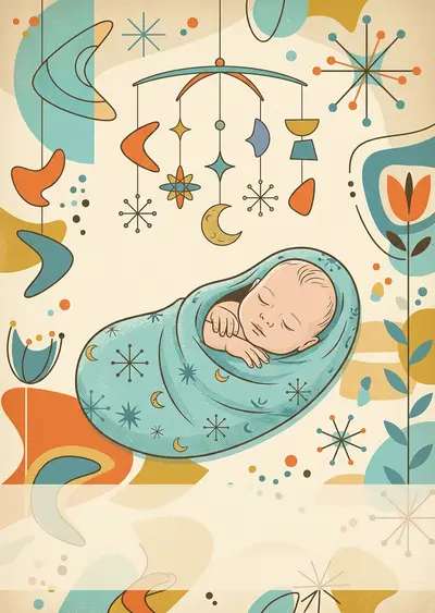 New Baby Arrival Mid-Century preview