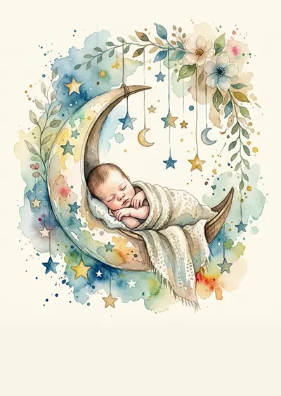 New Baby Arrival Watercolor Garden preview