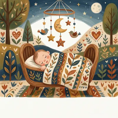 New Baby Arrival Folk Art preview