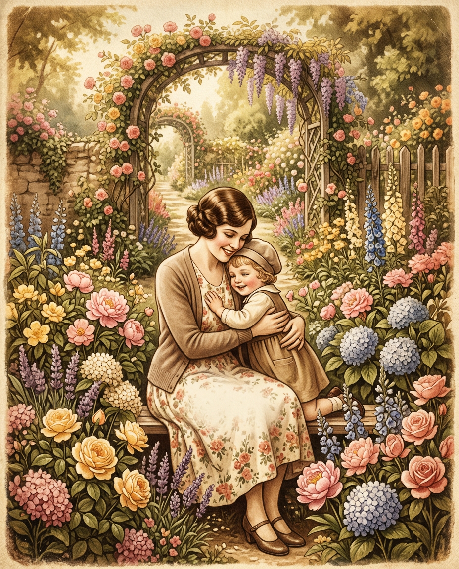 Mother's Day Love Sepia Nostalgia