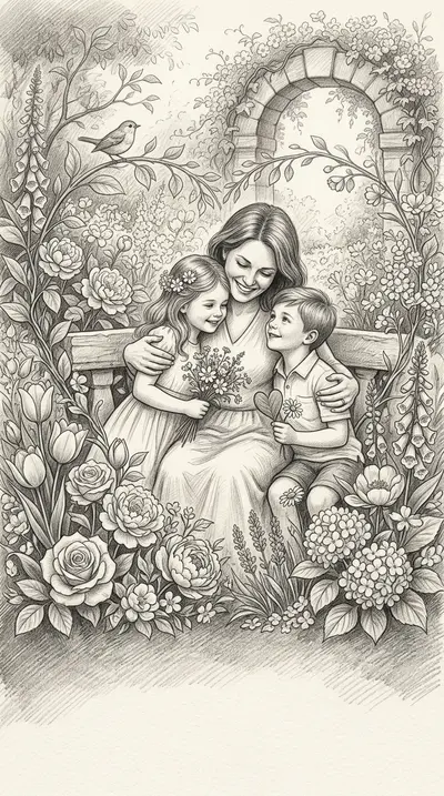 Mother's Day Love Pencil Drawing preview