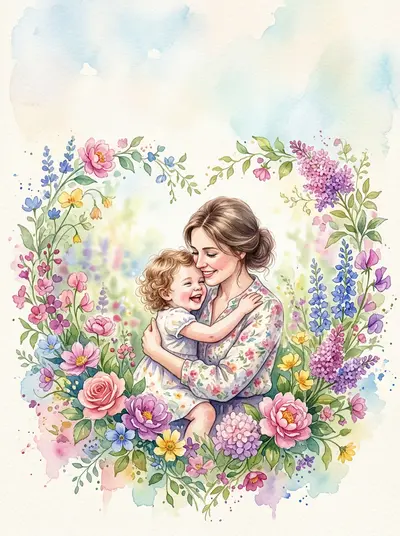 Mother's Day Love Watercolor Garden preview