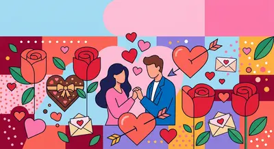 Valentine's Day Romance Flat Design preview