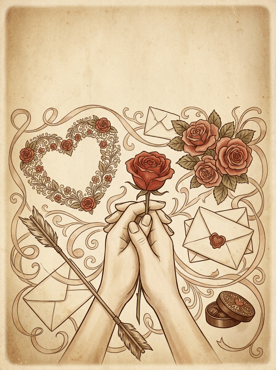 Valentine's Day Romance Sepia Nostalgia preview