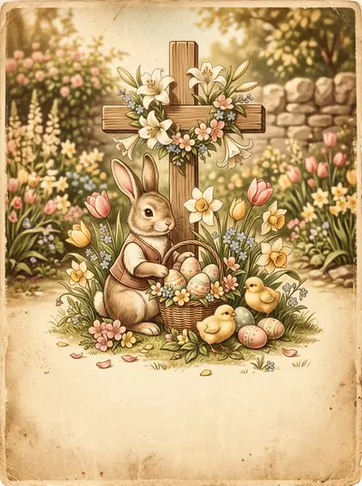 Easter Celebration Sepia Nostalgia preview