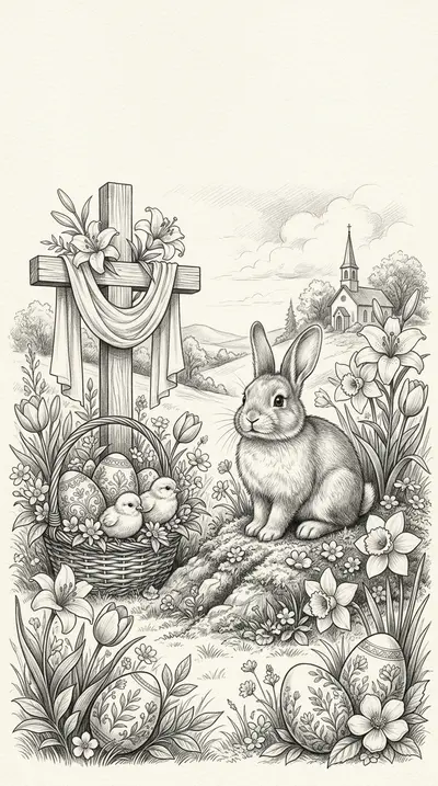 Easter Celebration Pencil Drawing preview