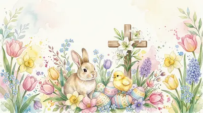 Easter Celebration Watercolor Garden preview