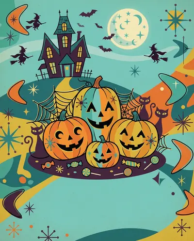 Halloween Spooky Fun Mid-Century preview