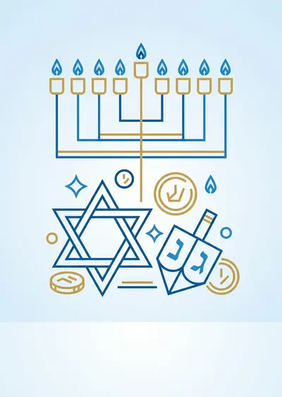 Hanukkah Festival Of Lights Clean Lines preview