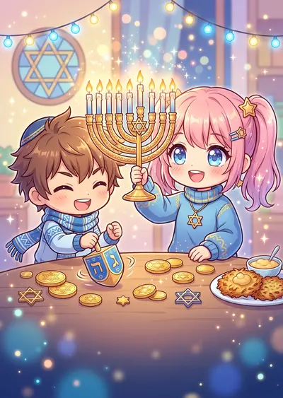 Hanukkah Festival Of Lights Chibi preview