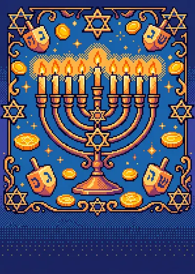 Hanukkah Festival Of Lights 8-Bit Classic preview