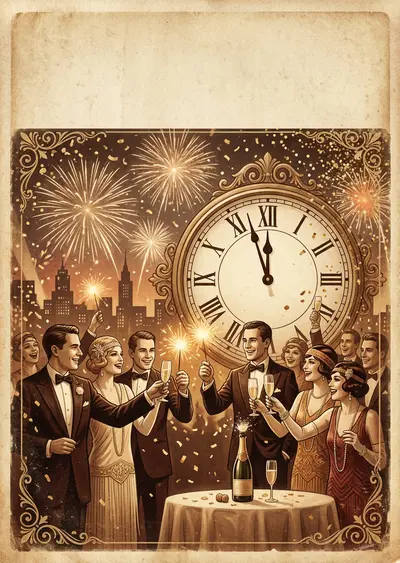 New Year Celebration Sepia Nostalgia preview