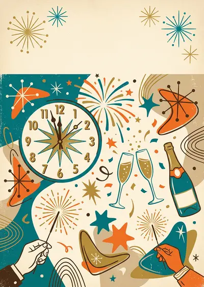 New Year Celebration Mid-Century preview