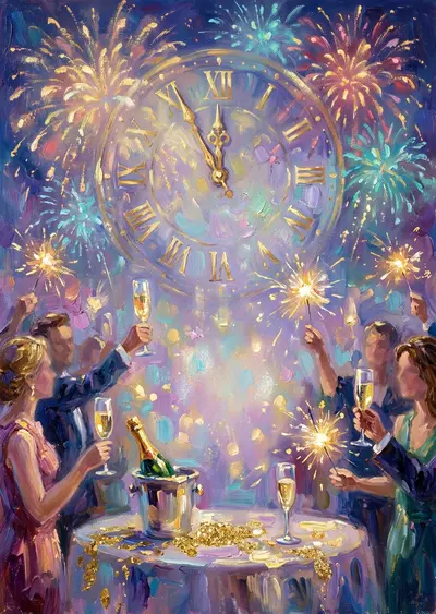 New Year Celebration Impressionist preview