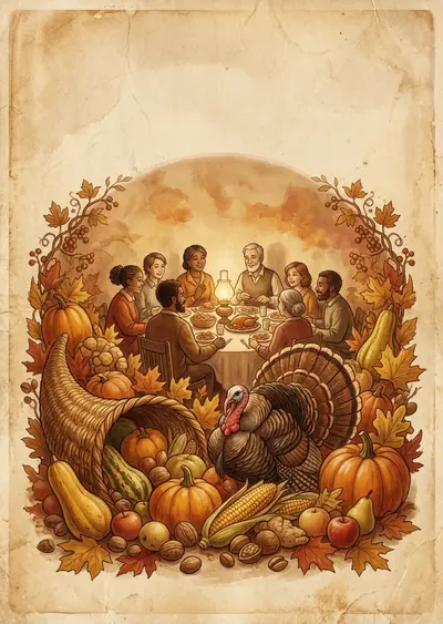 Thanksgiving Gratitude Sepia Nostalgia preview
