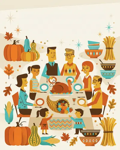 Thanksgiving Gratitude Mid-Century preview