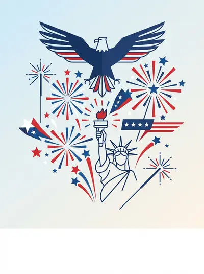 Independence Day Patriotic Clean Lines preview