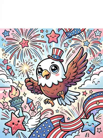 Independence Day Patriotic Kawaii preview