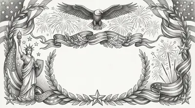 Independence Day Patriotic Pencil Drawing preview