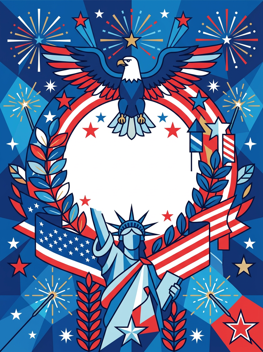 Independence Day Patriotic Flat Design preview