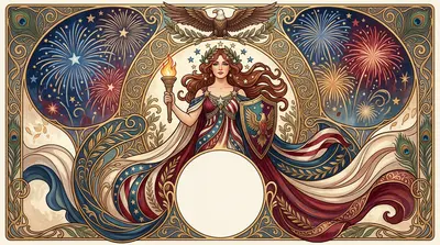 Independence Day Patriotic Art Nouveau preview
