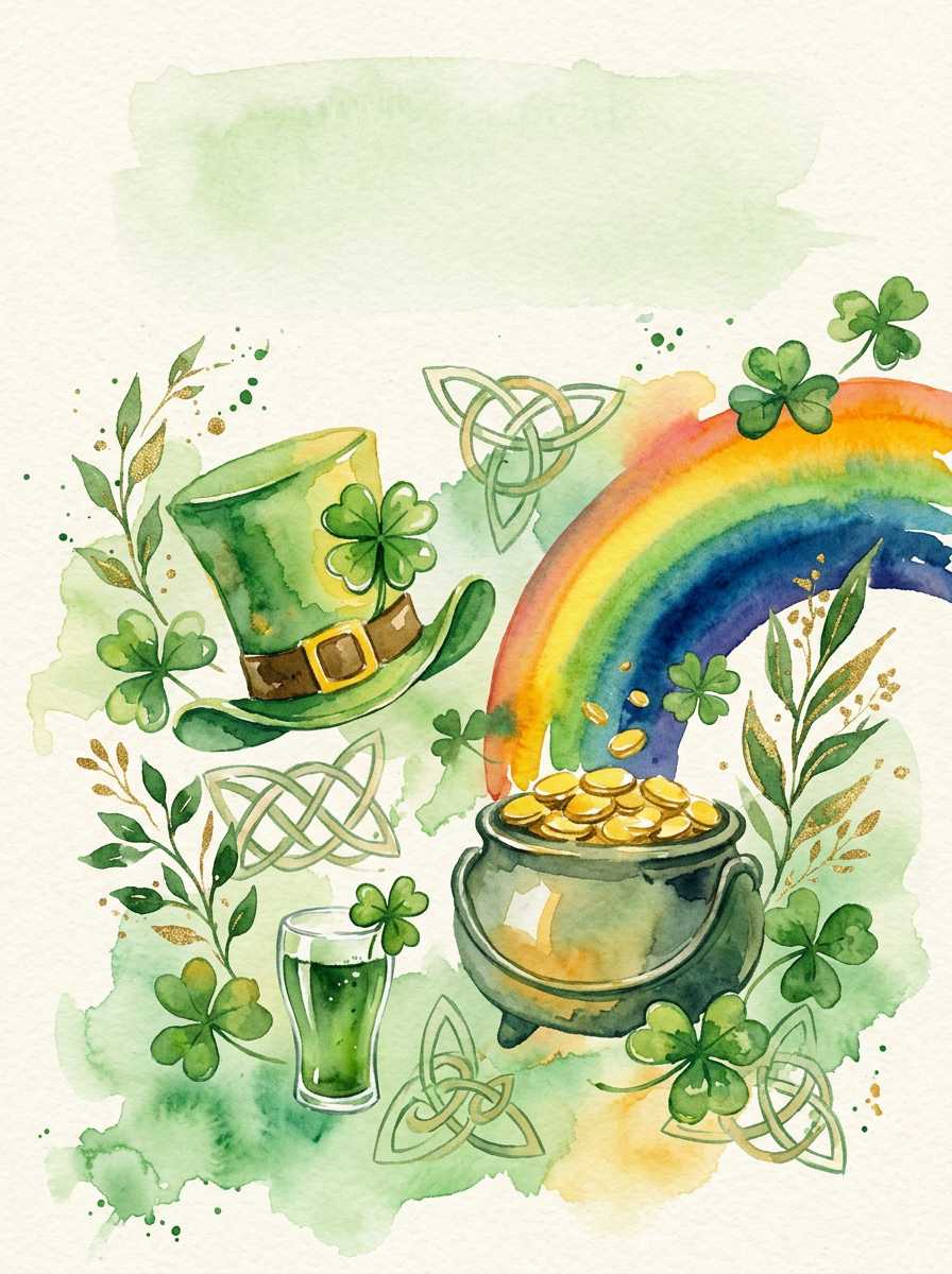 St. Patrick's Day Irish Watercolor Garden preview
