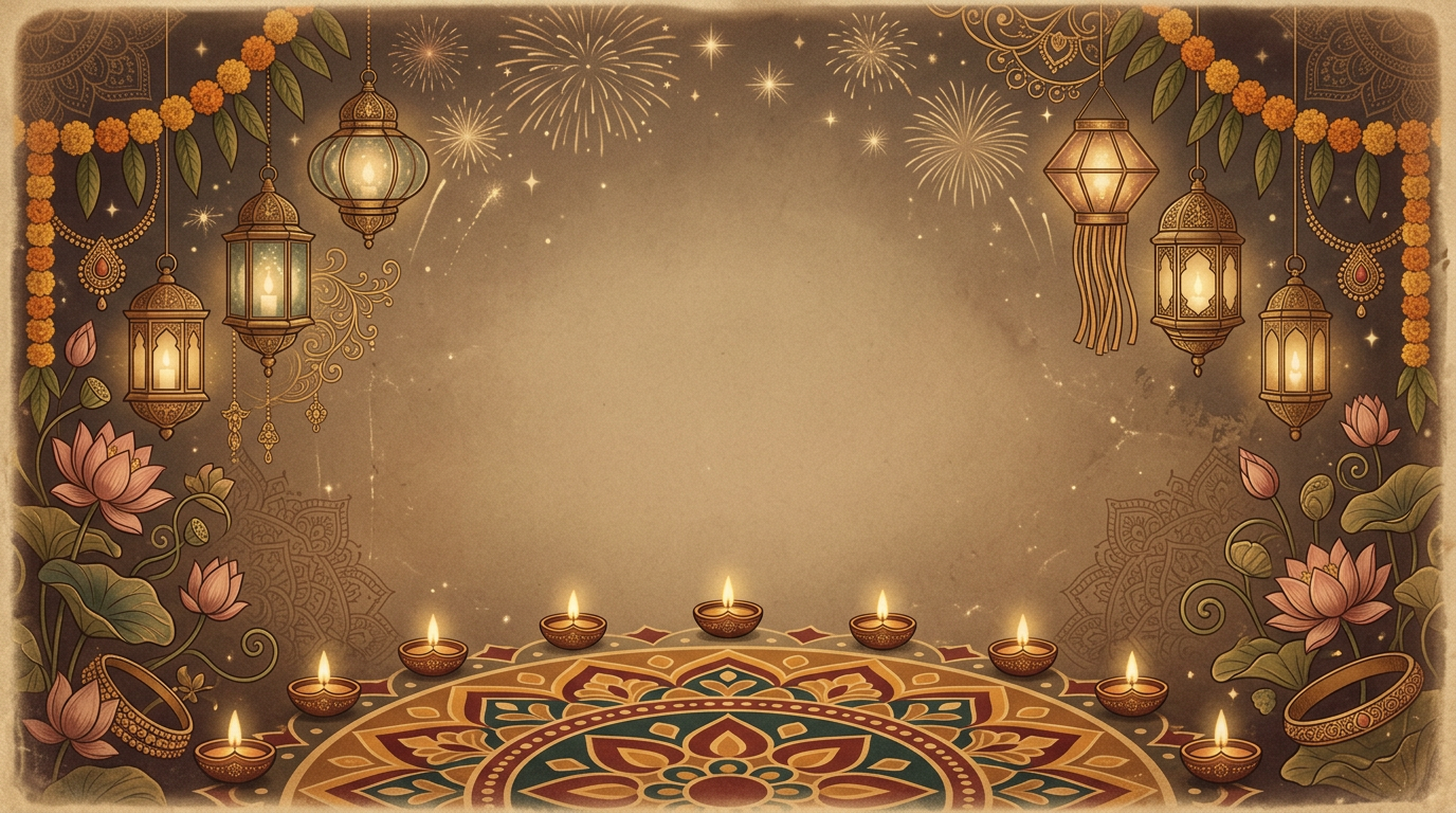 Diwali Festival Of Lights Sepia Nostalgia preview
