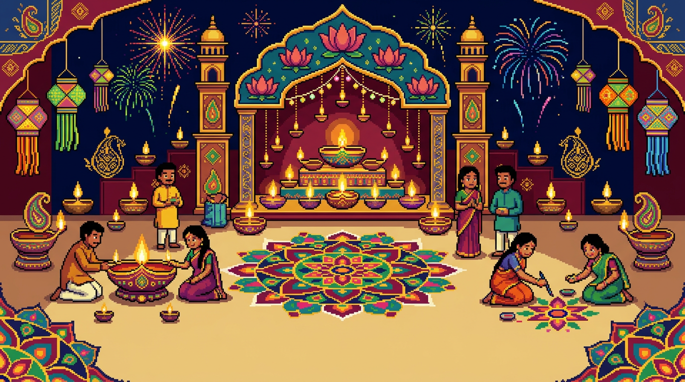 Diwali Festival Of Lights 8-Bit Classic preview