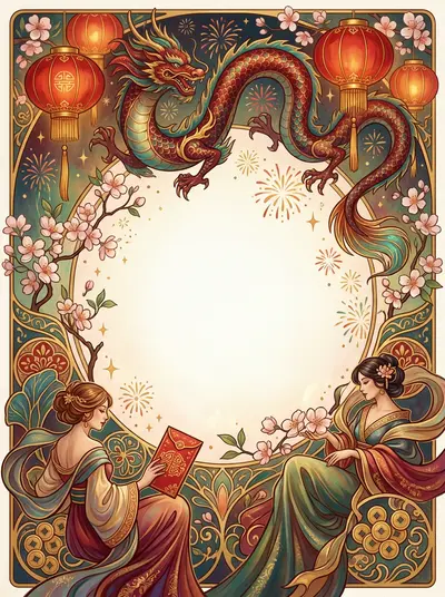 Lunar New Year Art Nouveau preview