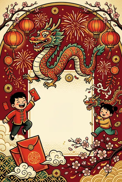Lunar New Year Retro Cartoon preview