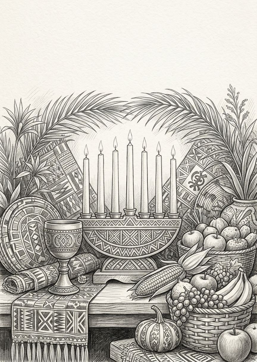 Kwanzaa Celebration Pencil Drawing preview