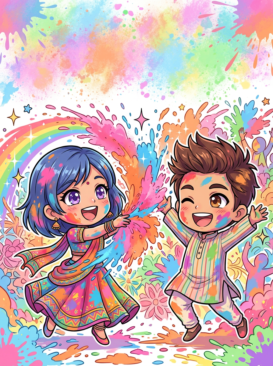 Holi Festival Of Colors Chibi preview