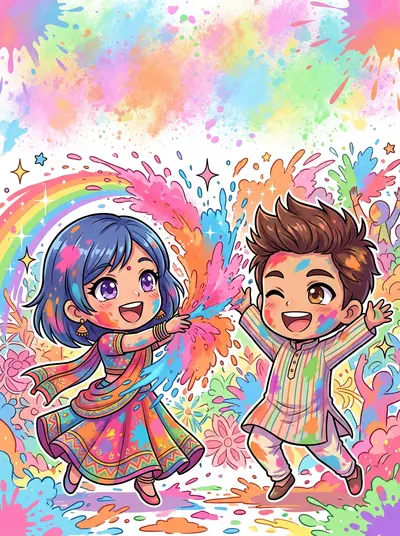 Holi Festival Of Colors Chibi preview