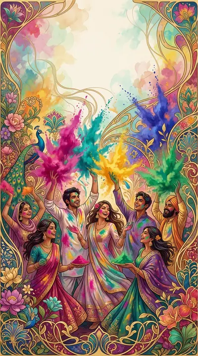 Holi Festival Of Colors Art Nouveau preview