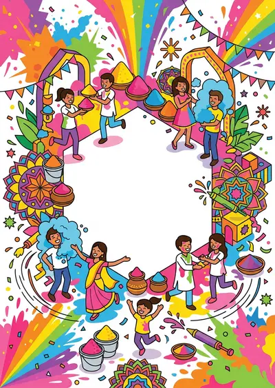 Holi Festival Of Colors Isometric preview