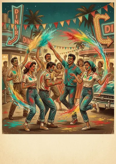 Holi Festival Of Colors Retro Diner preview