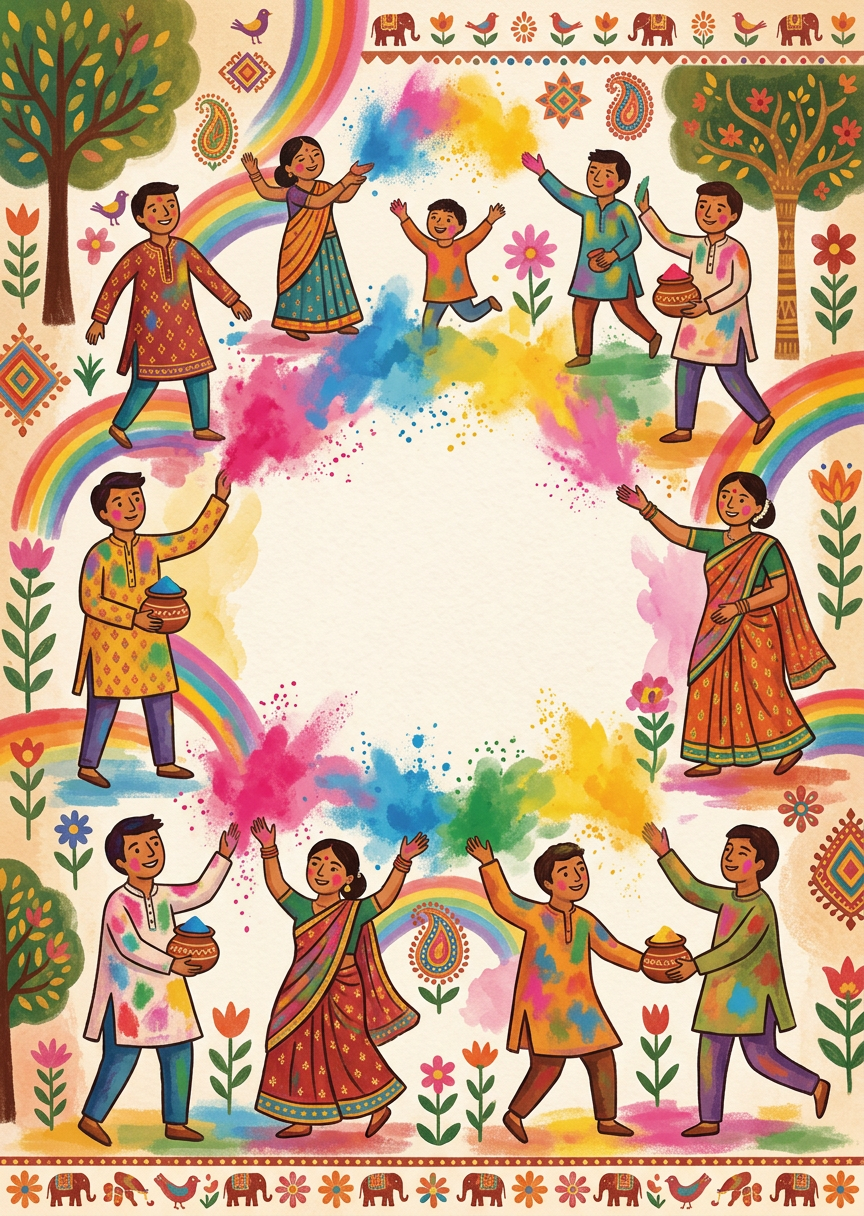 Holi Festival Of Colors Folk Art preview