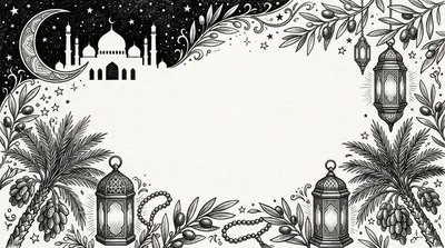 Ramadan Holy Month Ink Illustration preview