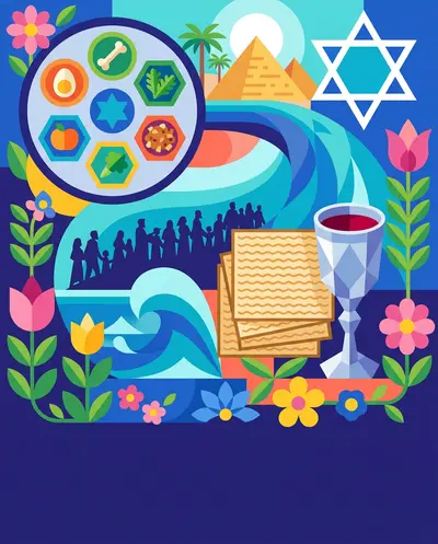 Passover Seder Flat Design preview