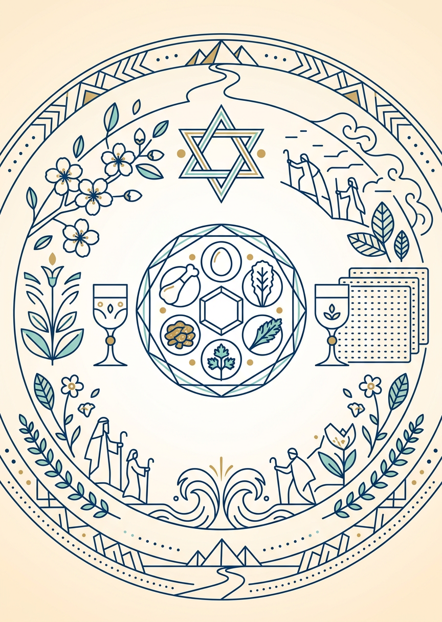Passover Seder Clean Lines preview