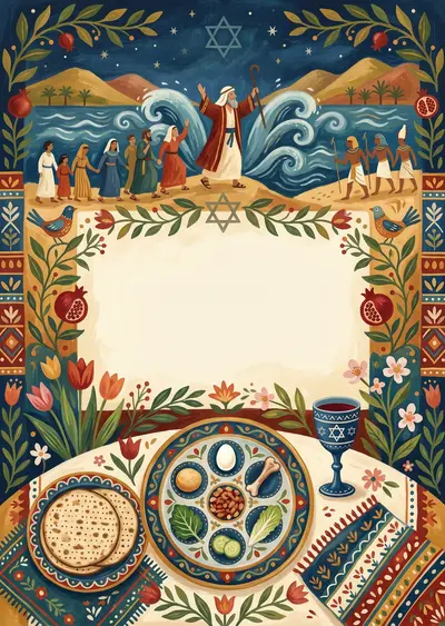 Passover Seder Folk Art preview