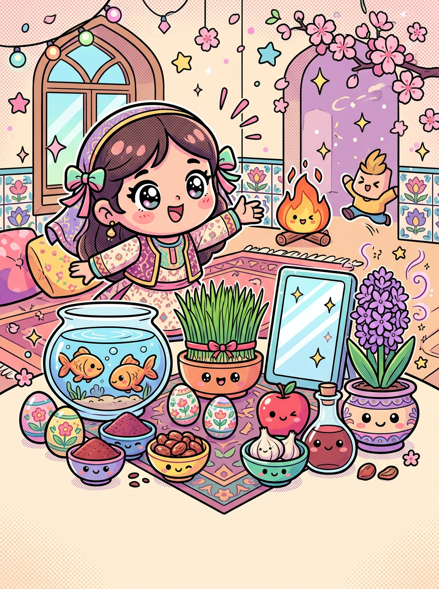 Nowruz Persian New Year Kawaii preview