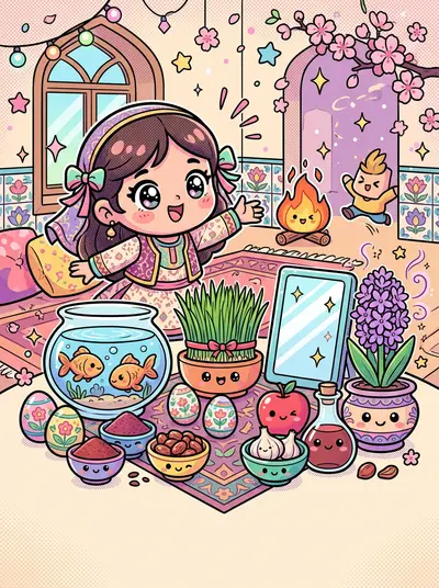 Nowruz Persian New Year Kawaii preview