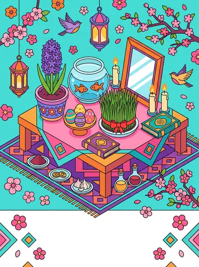 Nowruz Persian New Year Isometric preview