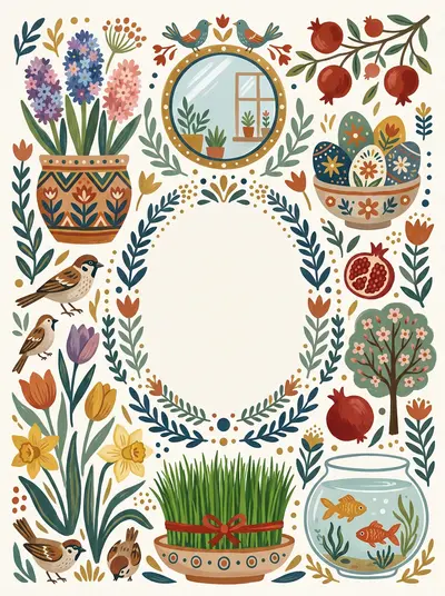 Nowruz Persian New Year Folk Art preview