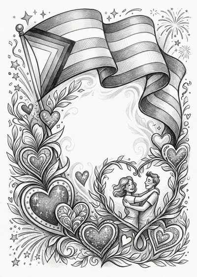 Pride Celebration Pencil Drawing preview