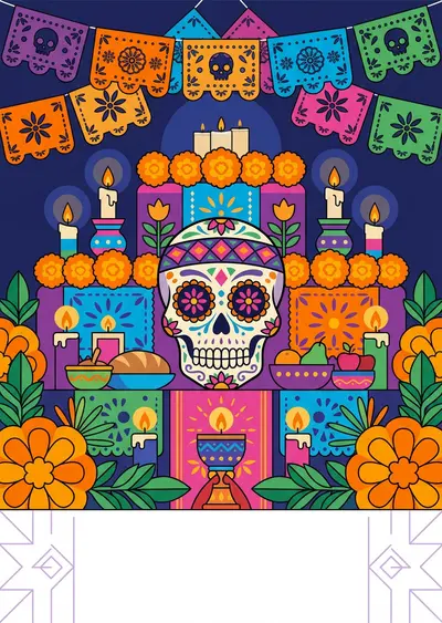 Día De Los Muertos Flat Design preview