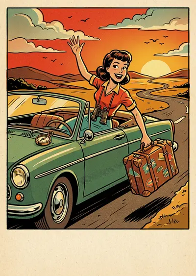 Farewell Goodbye Retro Cartoon preview